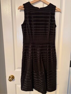 Tommy Hilfiger Black Textured Sleeveless Dress